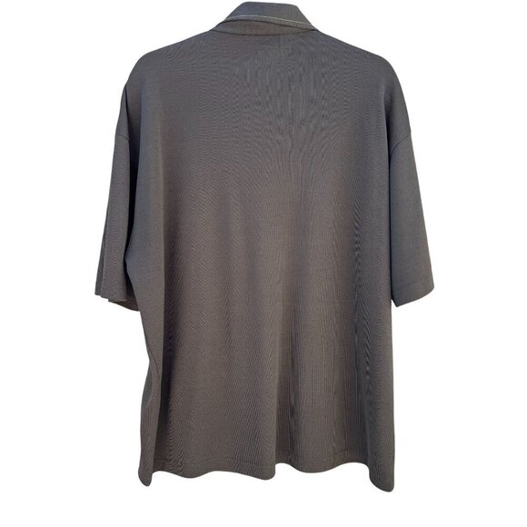 BC Ethic 3 Star Knits Vintage Mens Olive Green Short Sleeve Knit Polo Shirt - Picture 7 of 8